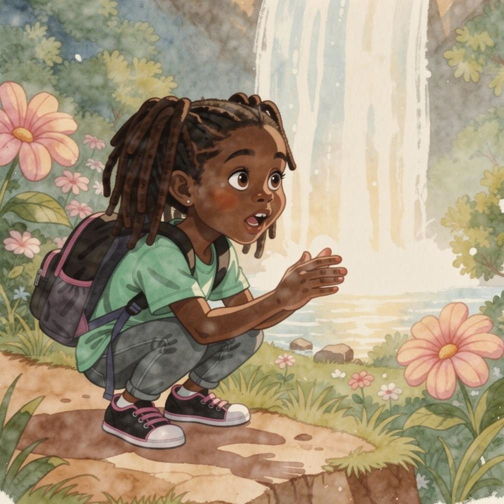 Fafali befriends a glowing forest creature