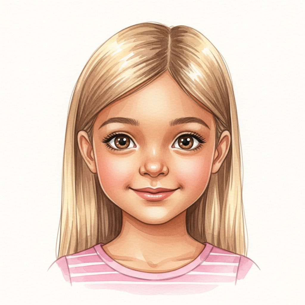 medium brown skin, blonde long straight hair