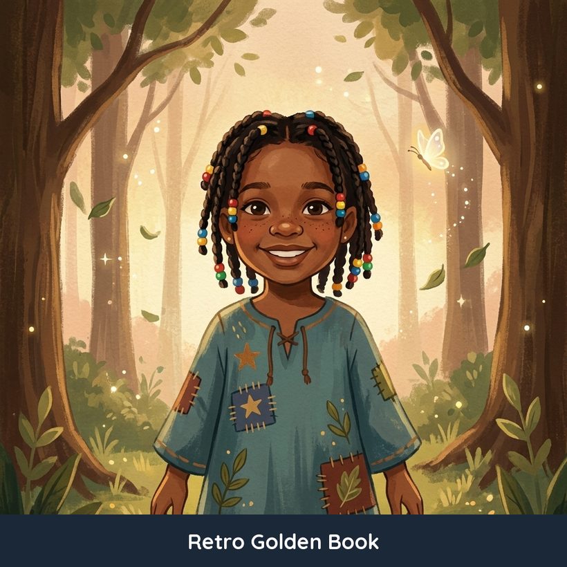 Retro Golden Book style